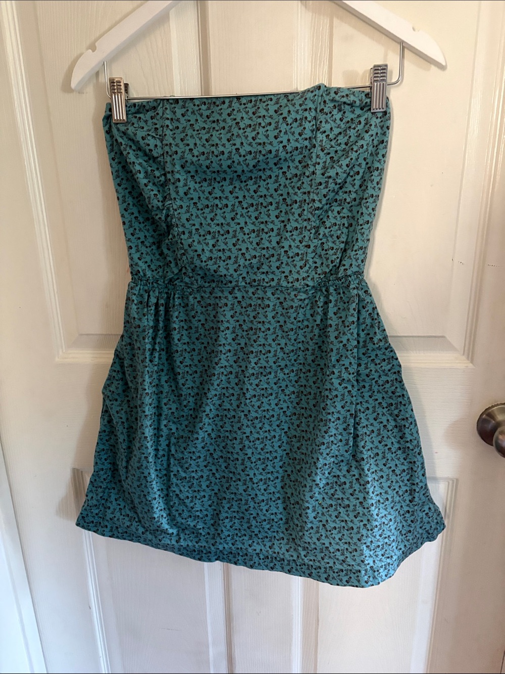 Mudd Strapless Teal Floral Mini Dress